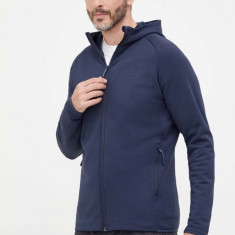 Jack Wolfskin hanorac Baiselberg culoarea albastru marin, cu glugă, neted