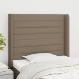 VidaXL Tăblie de pat cu aripioare gri taupe 103x16x118/128 cm textil 3119714