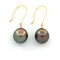 Pereche Cercei din Aur 14k cu Perle de Tahiti Autentice, Semi-Rotunde, 10mm, calitate AA
