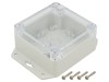 Carcasa universala KRADEX ABS IP65 Policarbonat 90x90x60mm Gri deschis Cu lame de fixare