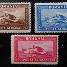 Romania LP 80 , Posta aeriana C-Raiu filigran vertical , MH/*