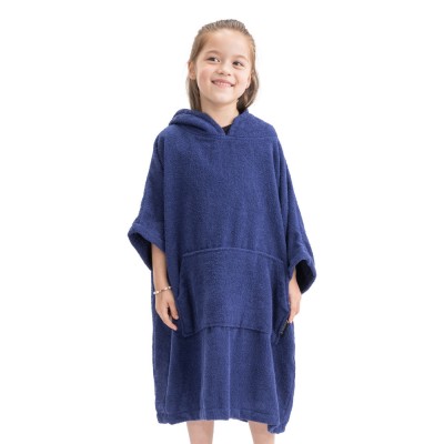 Poncho de baie pentru copii Homelevel, 6-9 ani, Albastru, Bumbac organic, 54880.17.42 foto