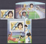 DB1 Fotbal CM 1986 Mexic Maradona Africa Centrala 1 v. + 2 x SS MNH, Nestampilat