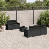 vidaXL Set mobilier de grădină cu perne, 6 piese, negru, poliratan 3251032