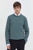 HUGO pulover de bumbac culoarea verde 50504395