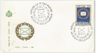 San Marino, Veteranii filateliei, 1972, FDC foto