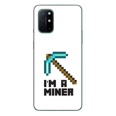Husa compatibila cu OnePlus 8T Silicon Gel Tpu Model Minecraft Miner foto