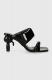 Karl Lagerfeld slapi de piele IKON HEEL femei, culoarea negru, cu toc drept, KL39005A