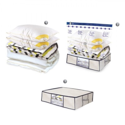 Set Vidare și Depozitare, Model L, Sac 70x105x50cm, Husă 50x65x14cm, Gri foto