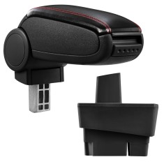 [pro.tec] Marca specifica pentru cotiera auto Ford Focus I - cotiera auto - cu compartiment pentru depozitare - imitatie piele - negru, cu cusatura ro foto