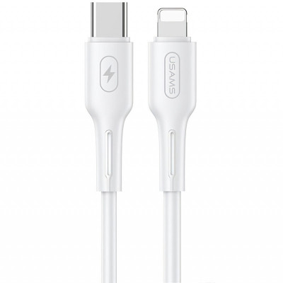 Cablu Date si Incarcare USB Type-C la Lightning Usams US-SJ406 U43, 1.2 m, 30W, Alb SJ406USB02 foto