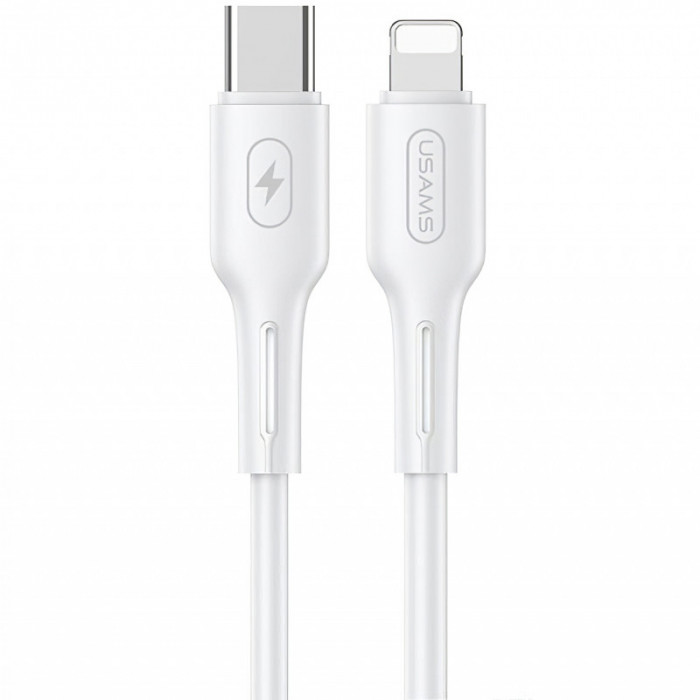 Cablu Date si Incarcare USB Type-C la Lightning Usams US-SJ406 U43, 1.2 m, 30W, Alb SJ406USB02