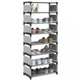 VidaXL Suport pantofi cu 8 niveluri, gri 54x28x124 cm, nețesut