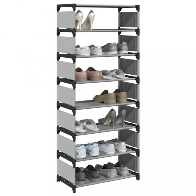 Gossi suport pantofi cu 8 niveluri, gri 54x28x124 cm, netesut foto