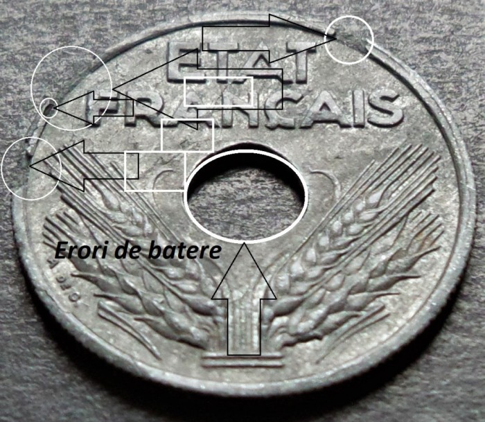 Moneda istorica 10 CENTIMES - FRANTA, anul 1941 * cod 4232 = ZINC VICHY - ERORI!