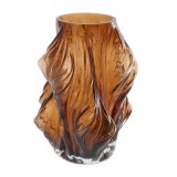 Cumpara ieftin Vaza flori sticla maro 18 x 25 cm