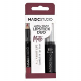 Set Perfect Lips, Ruj de buze mat si creion pentru contur asortat, Nr. 3, Dark Nude, Magic Studio