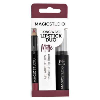 Set Perfect Lips, Ruj de buze mat si creion pentru contur asortat, Nr. 3, Dark Nude, Magic Studio foto