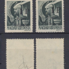 1945 Posta Salajului timbru local 1P/1f neuzat 2 exemplare MNH tipuri diferite