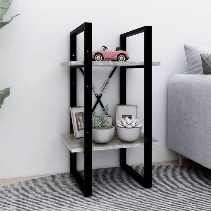 vidaXL Bibliotecă 2 niveluri gri sonoma 40x30x70 cm lemn compozit