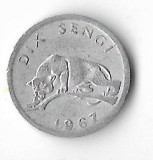 Moneda 10 sengi 1967 - Congo, Africa, Aluminiu