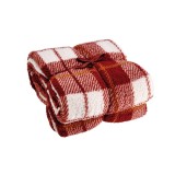 Cumpara ieftin Patura textil sherpa alb rosu 150 x 200 cm