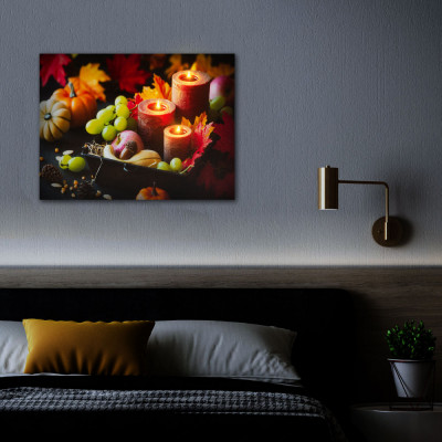 Tablou LED - Lum&amp;acirc;nări și roade de toamnă - 2 x AA, 40 x 30 cm 58501 foto