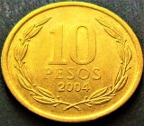 Moneda exotica 10 PESOS - CHILE, anul 2004 * cod 100 = A.UNC, America Centrala si de Sud
