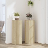 Cumpara ieftin Suporturi de plante, 2 buc., stejar sonoma, 25x25x80 cm, lemn
