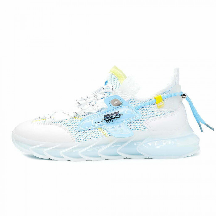 Sneakers Barbati MBrands cu talpa flexibila, fashion, alb cu bleu, lx 01 - 42