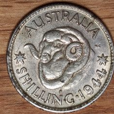 Australia -moneda de colectie- 1 shilling 1944 argint 925 -George VI- superba!