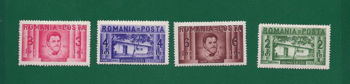 ROMANIA 1937 - 100 DE ANI DE LA NASTEREA LUI ION CREANGA, MNH - LP 118