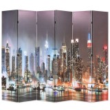 Paravan camera pliabil 228 x 170 cm, New York pe timp de noapte