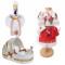 Set botez traditional fetita, trusou botez landou, lumanare si costum