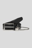 Karl Lagerfeld curea de piele K/AUTOGRAPH culoarea negru, A3W33040