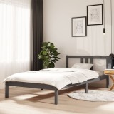 vidaXL Cadru de pat, gri, 100x200 cm, lemn masiv de pin