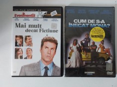 Lot 2 DVD filme comedie: Mai mult decat Fictiune + Cum de s-a inecat Mona?