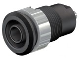 Soclu Banană 4mm Negru Nichelat Alamă