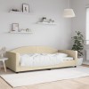 VidaXL Cadru de pat, crem, 100 x 200 cm, material textil