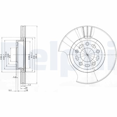 DELPHI BG3928 Disc frana foto