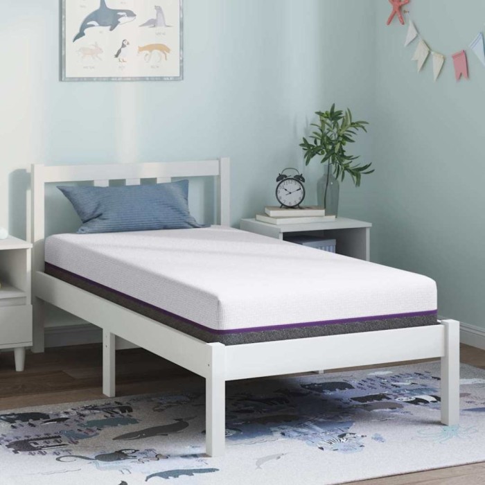 vidaXL Saltea Alb și gri 80 x 160 cm Spumă cu Memorie 4106322