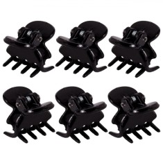 Set Clame Păr, Negru, 1.5cm, 6 Bucăți