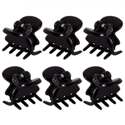Set Clame Păr, Negru, 1.5cm, 6 Bucăți foto