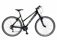 Bicicleta Trekking FIVE Gripen 28 cadru aluminiu culoare negru verde foto