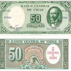 Chile 5 Centesimos (Supratipar pe 50 pesos) 1960 P-126 aUNC