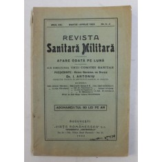 REVISTA SANITARA MILITARA , ANUL XXI , NO. 3 - 4 , MARTIE - APRILIE 1922