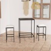 Gossi set mobilier bar de gradina cu perne, 3 piese, negru, poliratan