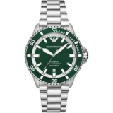 Emporio Armani Paolo AR11529 Ceas Bărbătesc 42mm Cronograf Quartz cu Cadran Verde și Brățară din Oțel Inoxidabil 50m