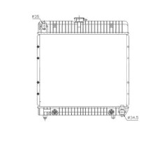 Radiator racire Mercedes 123, 01.1976-02.1985, 250/280, motor 2.3, 80 kw; 2.5 R6, 95 kw; 2.8 R6, 115 kw, benzina, cutie manuala, 577x420x32 mm, alumi