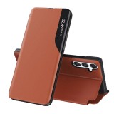 Husa Samsung Galaxy S25 FE Eco Leather View flip tip carte, portocaliu